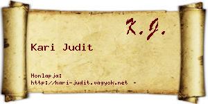Kari Judit névjegykártya